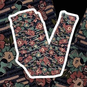 NWT Lularoe Disney Minnie Mouse Floral Striped Leggings Size TC 12-24